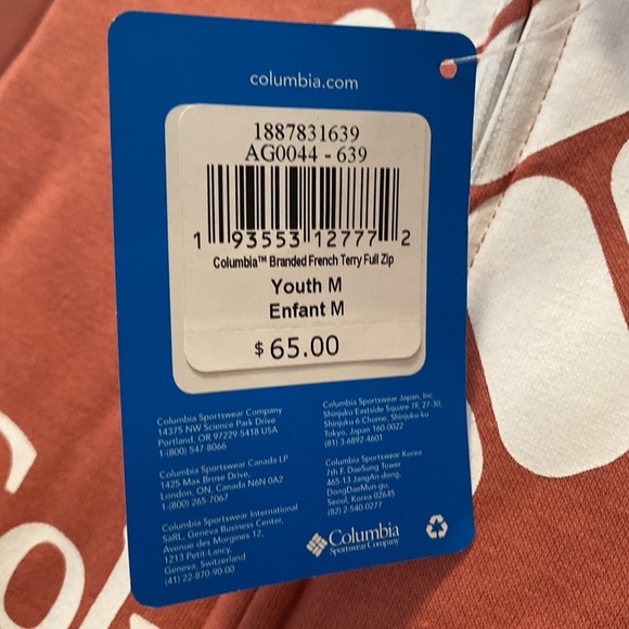 𝅺Columbia Big Girls Colorblocked UPF 50+ Hoodie, size medium - Picture 7 of 9